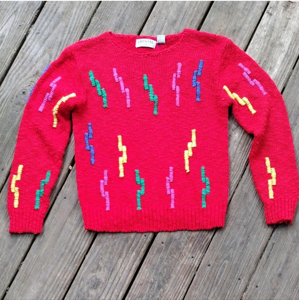 Vintage Retro Confetti Knit Sweater